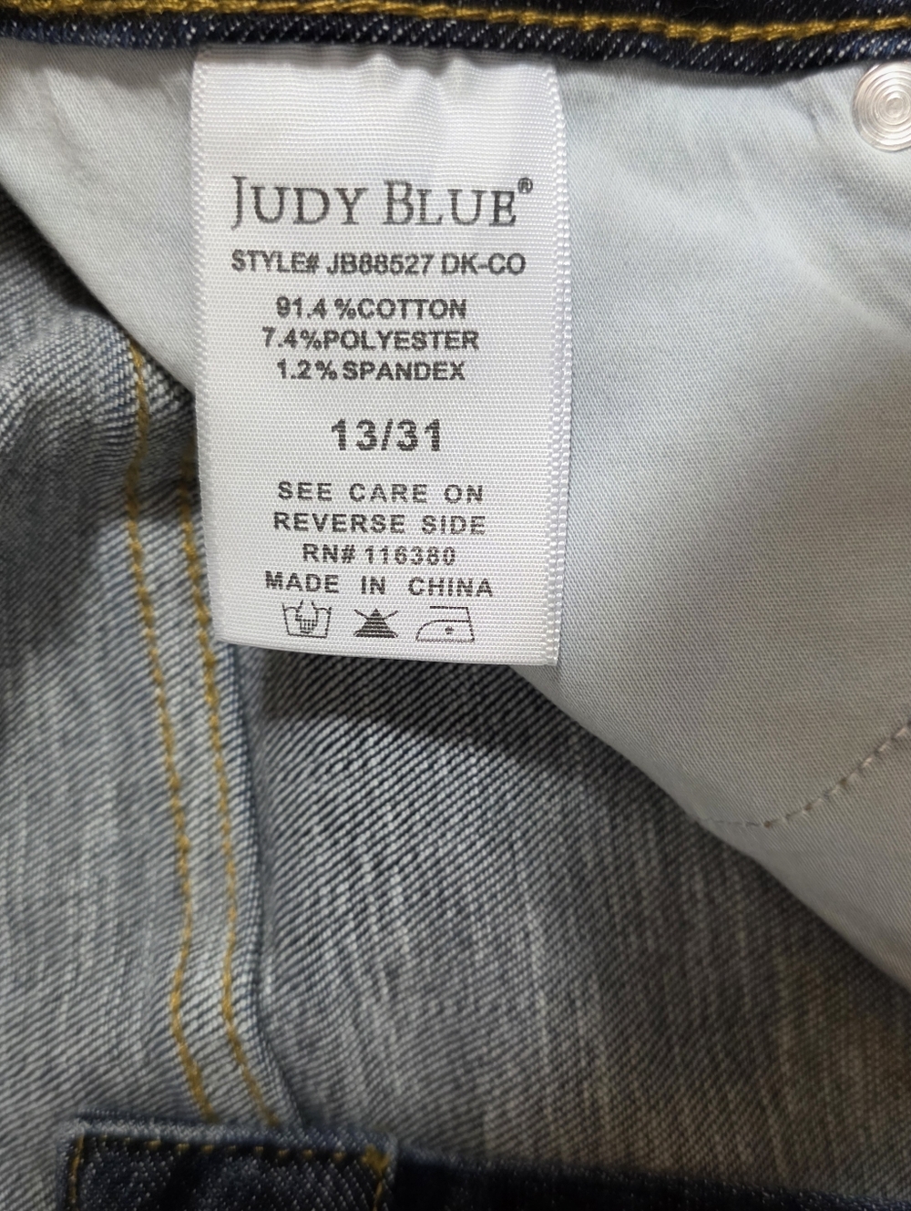 NWOT Judy Blue Williamsburg High Rise Tummy Control Top Skinny Jeans Size 13 - Picture 8 of 9